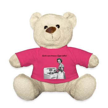 Retro Hausfrau Mittelfinger - Rebellisch - FCK AFD - Teddy - Pink - Vorne