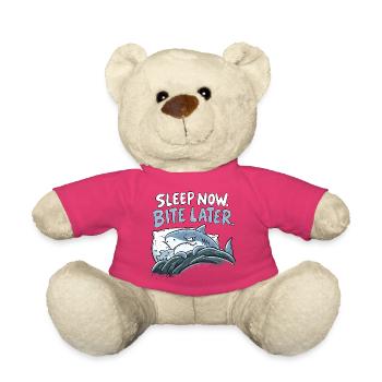 Sleep Now Bite Later Hai Schlaf Humor Haifamilie - Teddy - Pink - Vorne