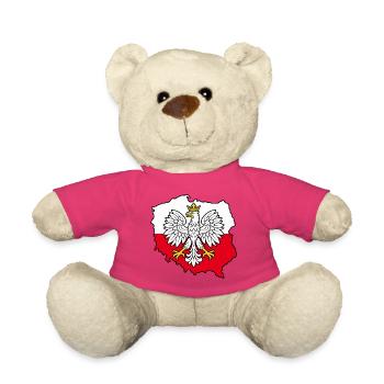 Polnischer Adler auf der zweifarbigen Karte Polens - Teddy - Pink - Vorne