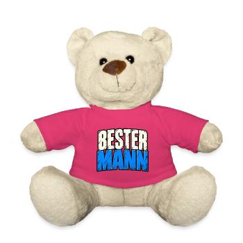 Bester Mann – Lustiger Männer Spruch - Teddy - Pink - Vorne