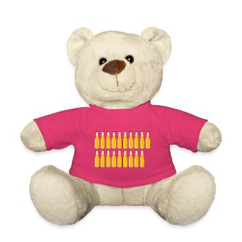 19 Bierflaschen - Bier - 19 Jahre - 19. Geburtstag - Teddy - Pink - Vorne