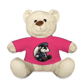 Police de la moufette - Nounours - rose - Devant