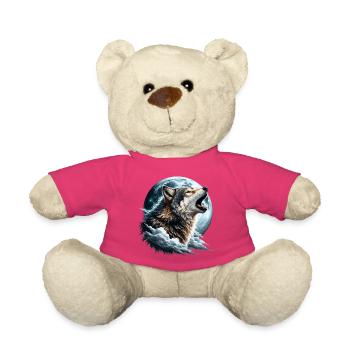 Wolf heult den Vollmond an - Teddy - Pink - Vorne