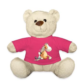 Cheval drôle avec motif de cheval de cavalier pour cavaliers - Nounours - rose - Devant