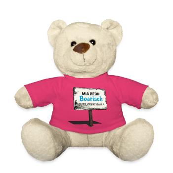 Mia Redn Boarisch   Bayrischer Dialekt Humor  - Teddy - Pink - Vorne