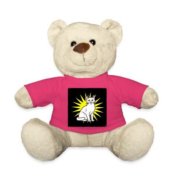 Coole Katze im Pop Art & Punk Rock Stil - Teddy - Pink - Vorne