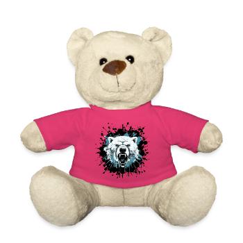 Ours polaire en style éclaboussures - Nounours - rose - Devant
