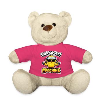 Vorsicht Maschine Küken Gym Fitness lustig Pumpen - Teddy - Pink - Vorne
