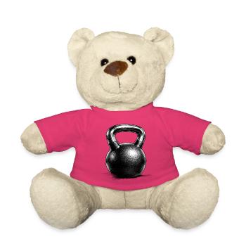Kettlebell Krafttraining Zeichnung Minimal - Teddy - Pink - Vorne