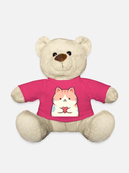 Kuschelkätzchen Herz Cartoon Katze - Teddy - Pink