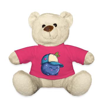 Kawaii Blueberry avec casquette - Nounours - rose - Devant