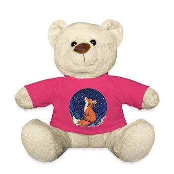 Fox and Stars - Teddy Bear - pink - Front
