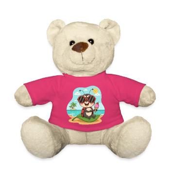 Scarabée de rivage avec glace et lunettes de soleil - Nounours - rose - Devant