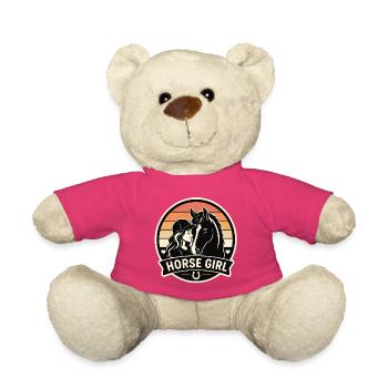 horse girl - Teddy Bear - pink - Front