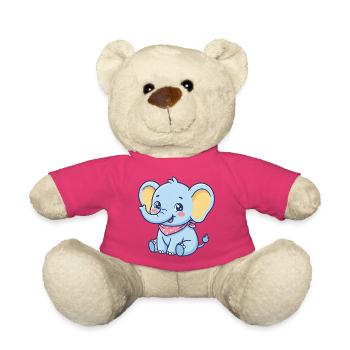 Blaues Elefanten-Bandana - Teddy - Pink - Vorne