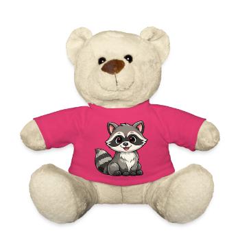 Illustration d'un raton laveur tout mignon - Nounours - rose - Devant