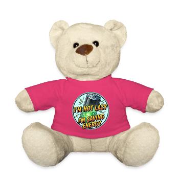 T-shirt Laugh Saving Energy - Nounours - rose - Devant