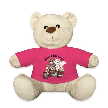 Just Married Katzen auf Motorrad - Teddy - Pink - Vorne