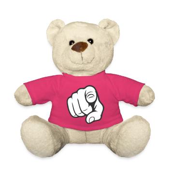 Pointer du doigt Tu gesticules Design d’autocollants - Nounours - rose - Devant