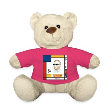Retro-Mondrian-Porträt Samstag - Teddy - Pink - Vorne