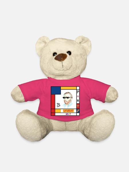 Retro-Mondrian-Porträt Samstag - Teddy - Pink