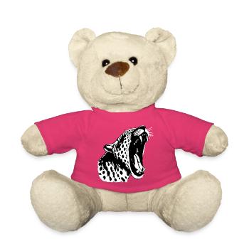 Schwarzweiß Leopardenkopf (PNG) - Teddy - Pink - Vorne