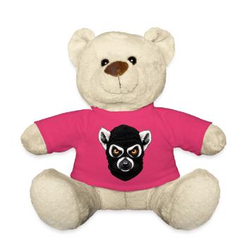 Katta mit Sturmhaube – Frecher Lemur - Teddy - Pink - Vorne