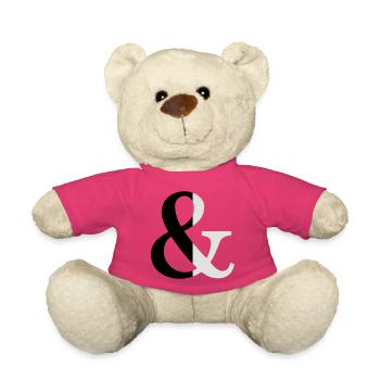 Esperluette bicolore signe icône cadeau idée - Nounours - rose - Devant