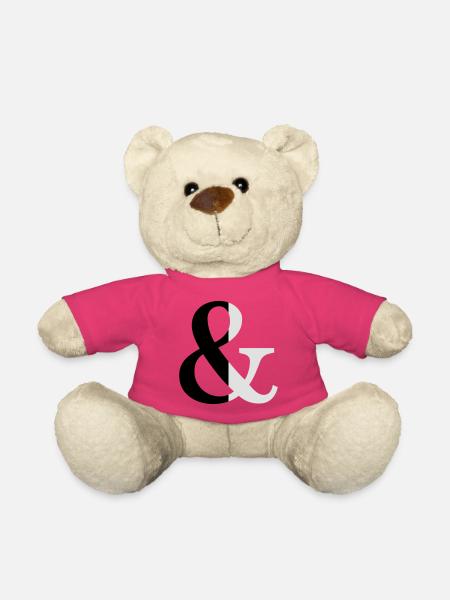 Ampersand zweifarbig Zeichen Symbol Geschenkidee - Teddy - Pink