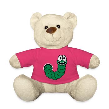 Wurm aus dem Loch Motiv - Teddy - Pink - Vorne