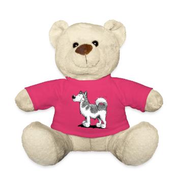 Alakan Malamute - Husky - Hund - Comic - Teddy - Pink - Vorne