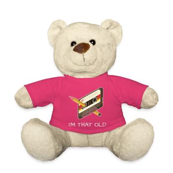 Cassette Age 80ers 90 idée de cadeau rétro - Nounours - rose - Devant