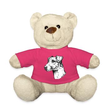 Fox Terrier Smooth Hair Portrait - Teddy Bear - pink - Front