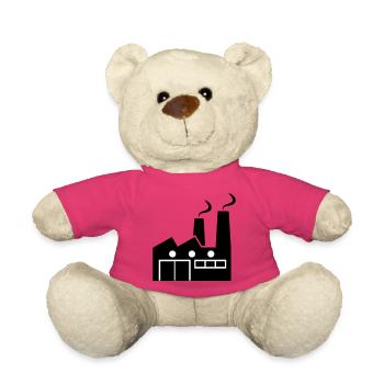 Dessin au trait géométrique abstrait d’une usine - Nounours - rose - Devant