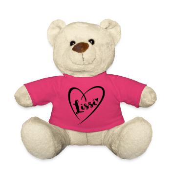 Lissi Name Vorname im Herzrahmen - Teddy - Pink - Vorne