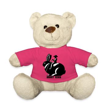 Rabbit Rider (texte - sans contour, 3 couleurs) - Nounours - rose - Devant