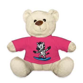 Cool Zebra Surfer Tenue De Plage Nageur Enfants - Nounours - rose - Devant