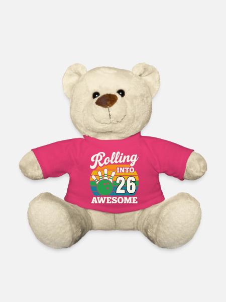 Rolling Into 26 Birthday Design - Teddy - Pink