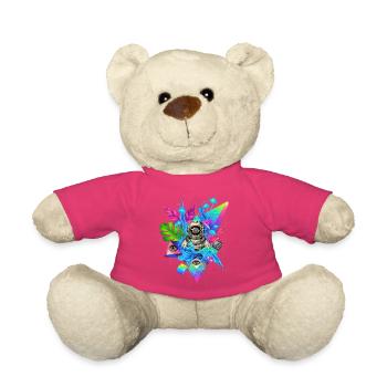 Imprimé Techno Jungle Futuriste - Nounours - rose - Devant