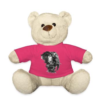 Éléphant Jungle Silhouette Double - Nounours - rose - Devant