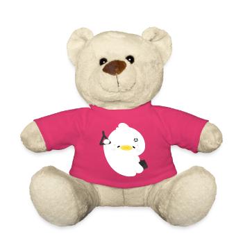 Canard moelleux endormi - Nounours - rose - Devant