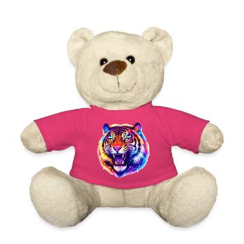 Tiger Kopf - Teddy - Pink - Vorne