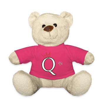Buchstabe Q Kronenherz - Teddy - Pink - Vorne