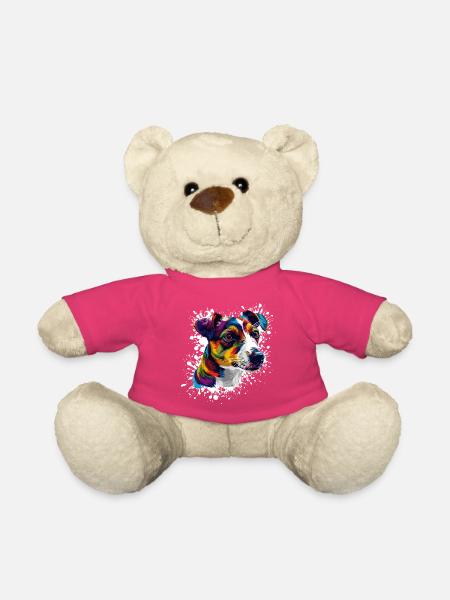 Hund Hundeporträt Splatter - Teddy - Pink