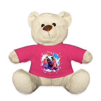 Farbexplosion Seehund Popart - Teddy - Pink - Vorne