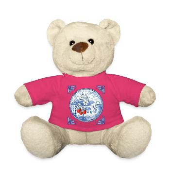 Erdbeer Gartenmotiv im Kachelstil  - Teddy - Pink - Vorne