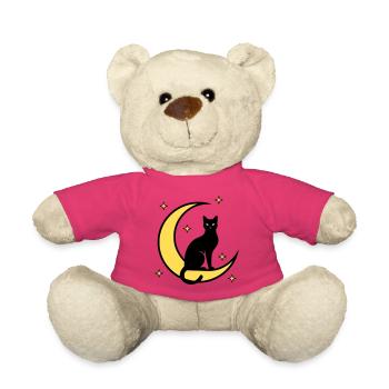 Cat Moon Stars Witchcraft - Teddy Bear - pink - Front