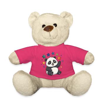 Panda Sternenfest bunte Sterne - Teddy - Pink - Vorne