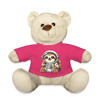 Süßer Faultier Astronaut Weltraum Universum  - Teddy - Pink - Vorne