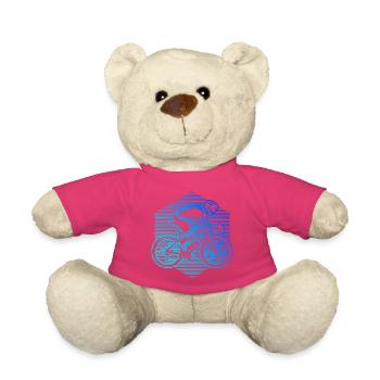 Gift idea for a road bike with road bike - Teddy Bear - pink - Front